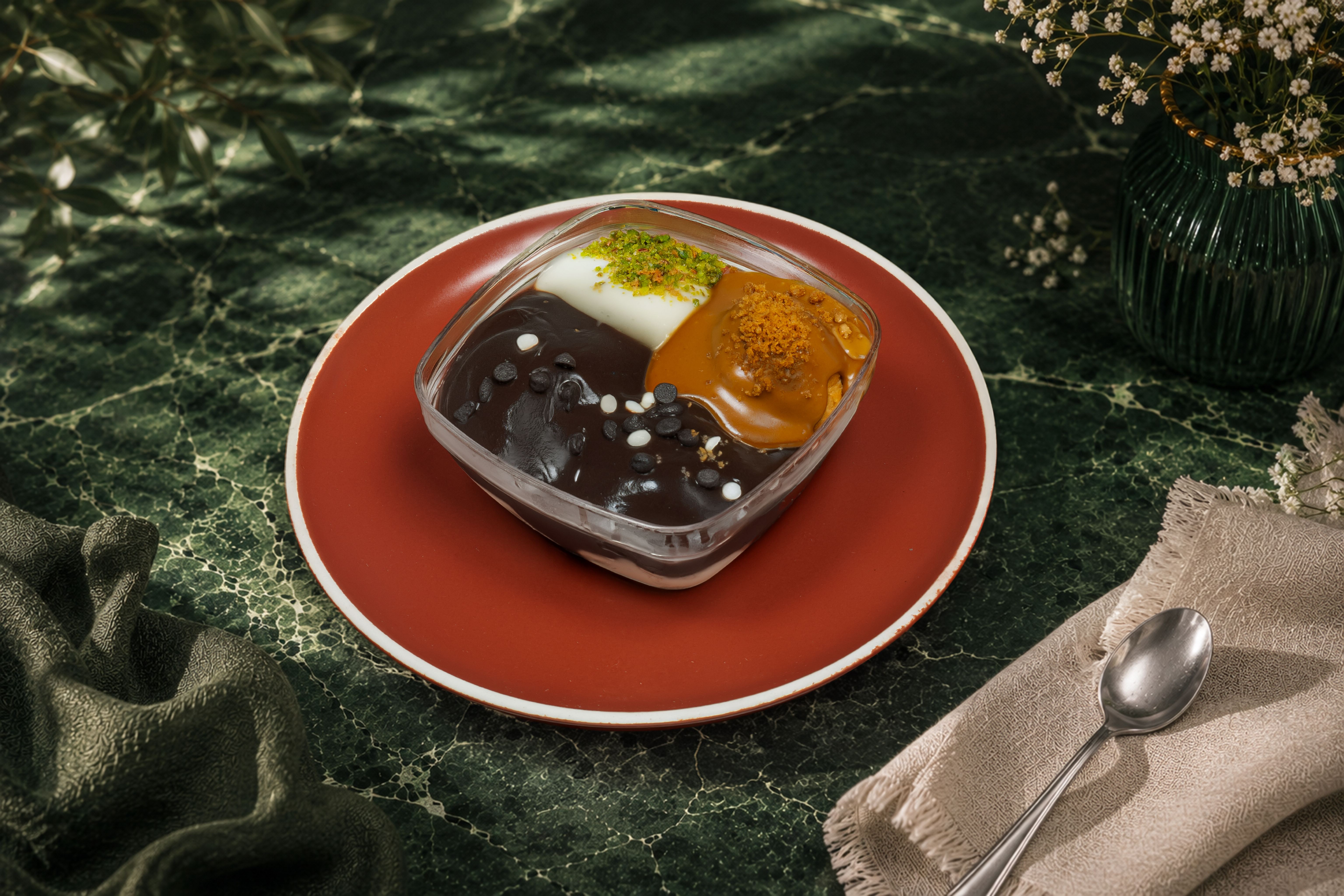 Lotuslu Beyaz Çikolatalı Profiterol